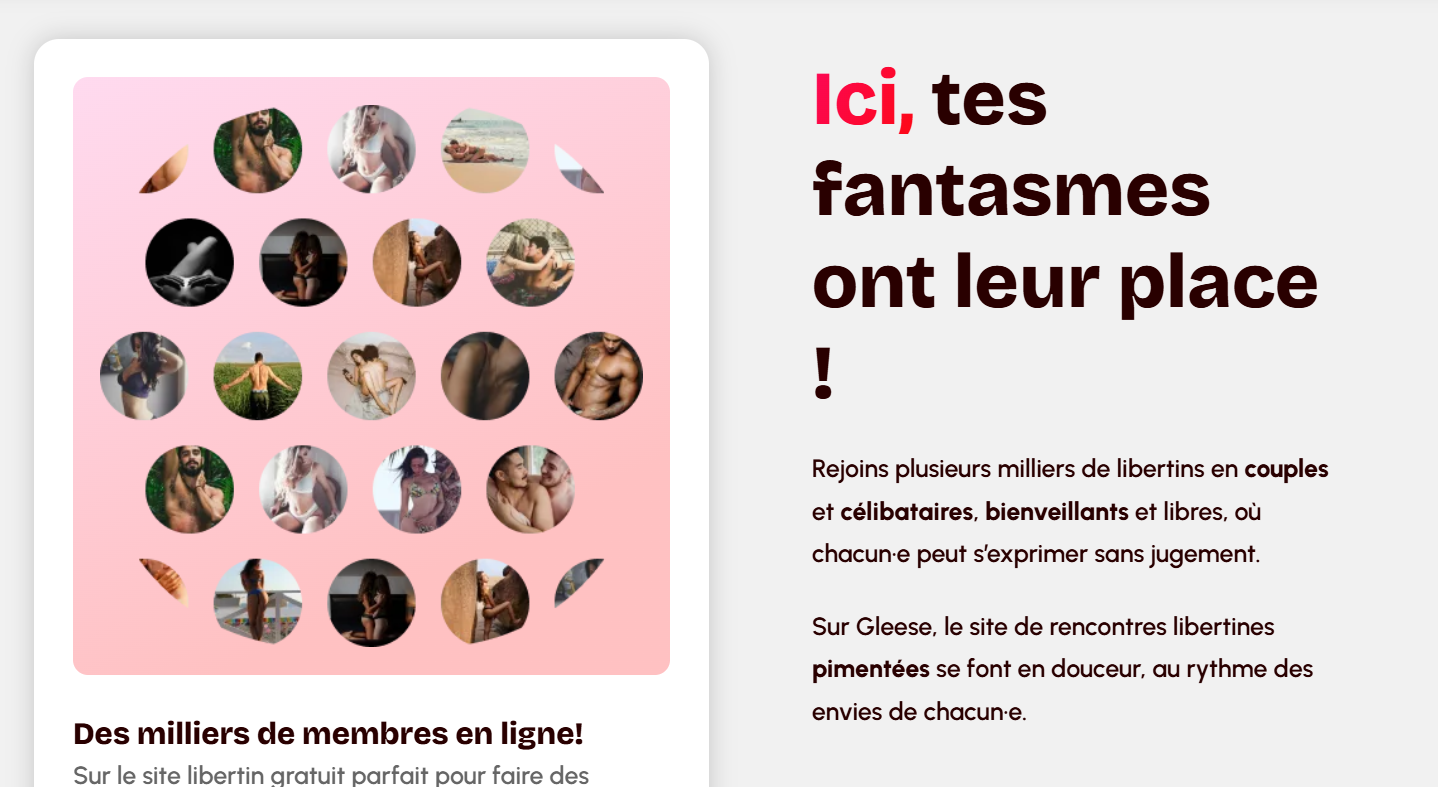 Section communauté de Gleese : « Ici, tes fantasmes ont leur place » avec la mosaïque des membres